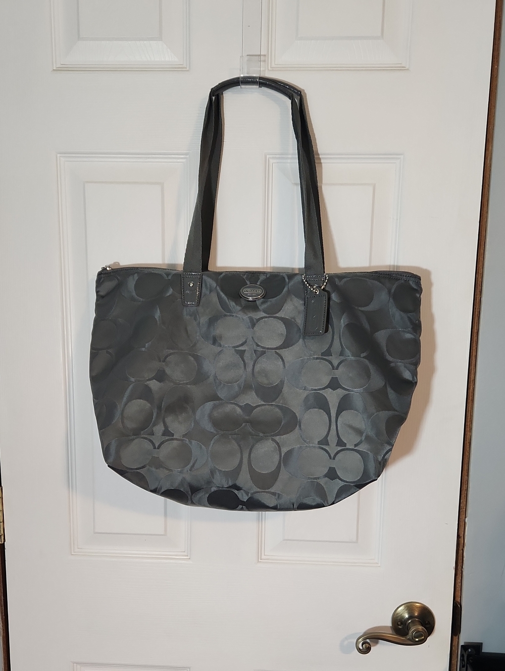 Coach Gray Signature Weekender Packable  Tote